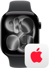 AppleCare+のロゴの隣にApple Watchが並んでいる